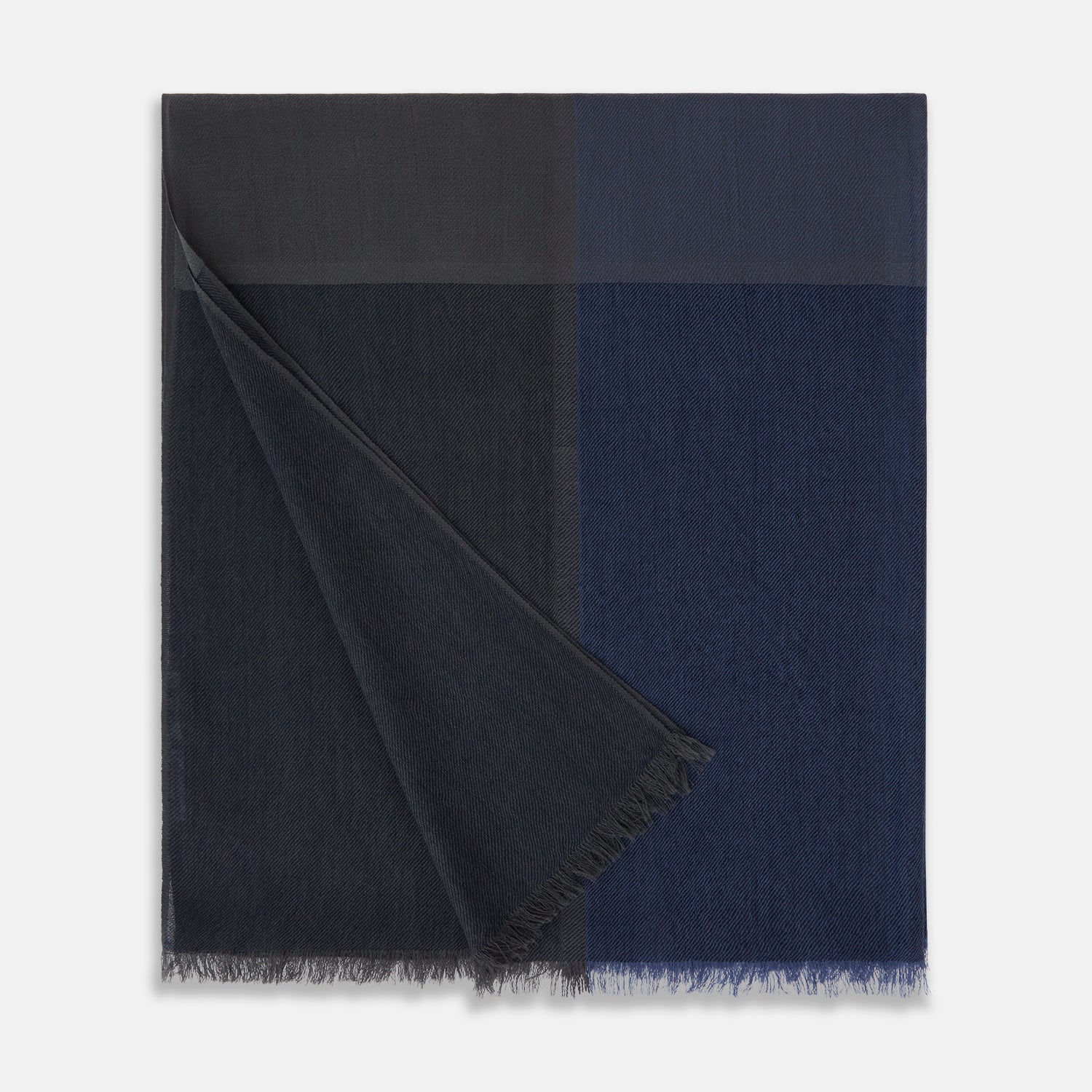 Charcoal and Navy Cashmere Scarf