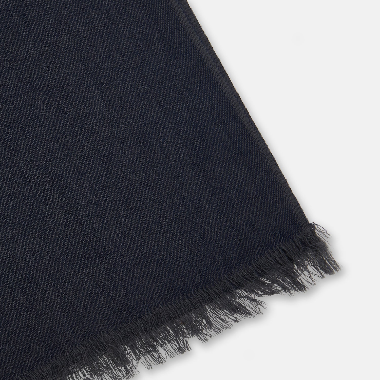 Charcoal and Navy Cashmere Scarf