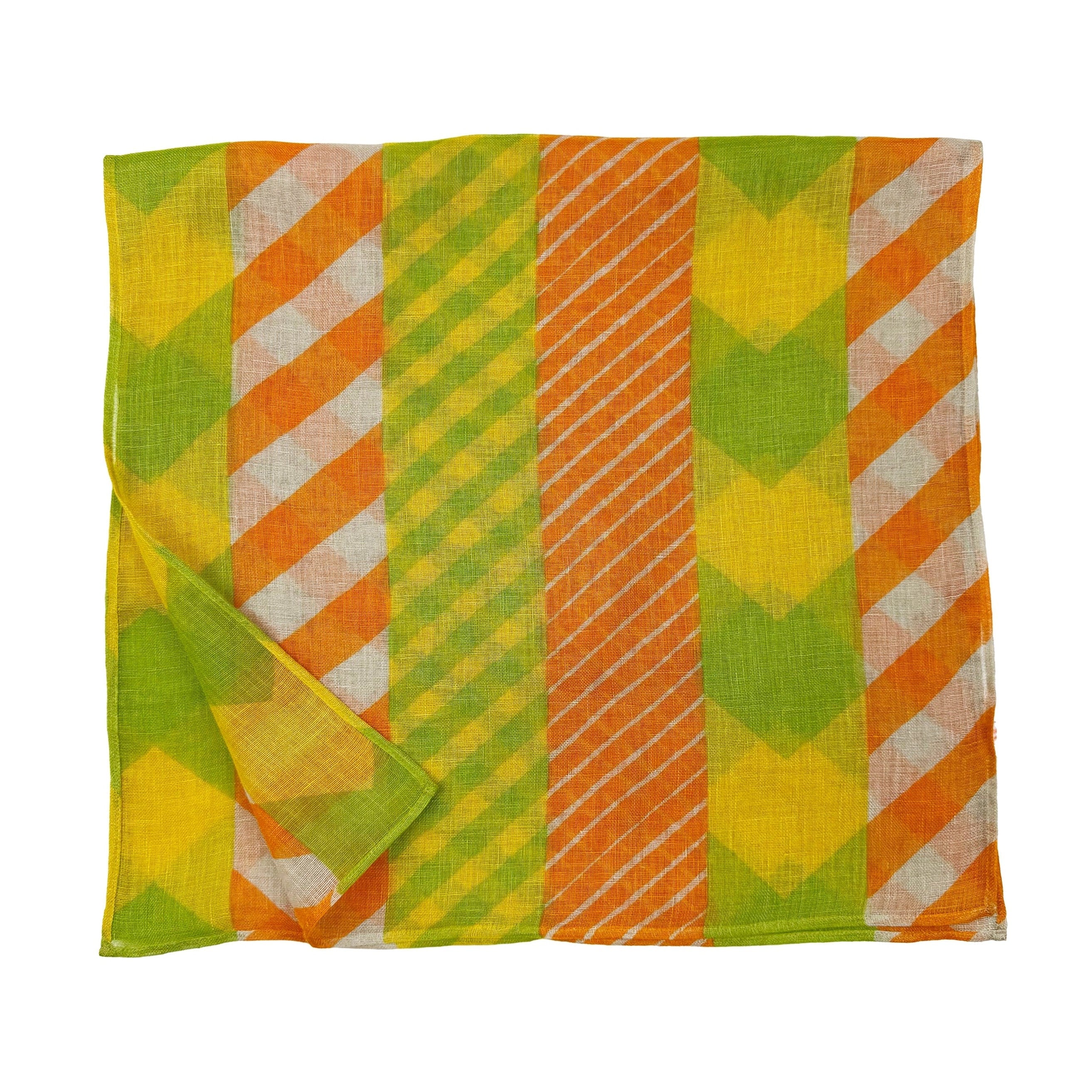 NUNO Scarf: "Lollipop Stripes" (Orange/Yellow/Light Green)