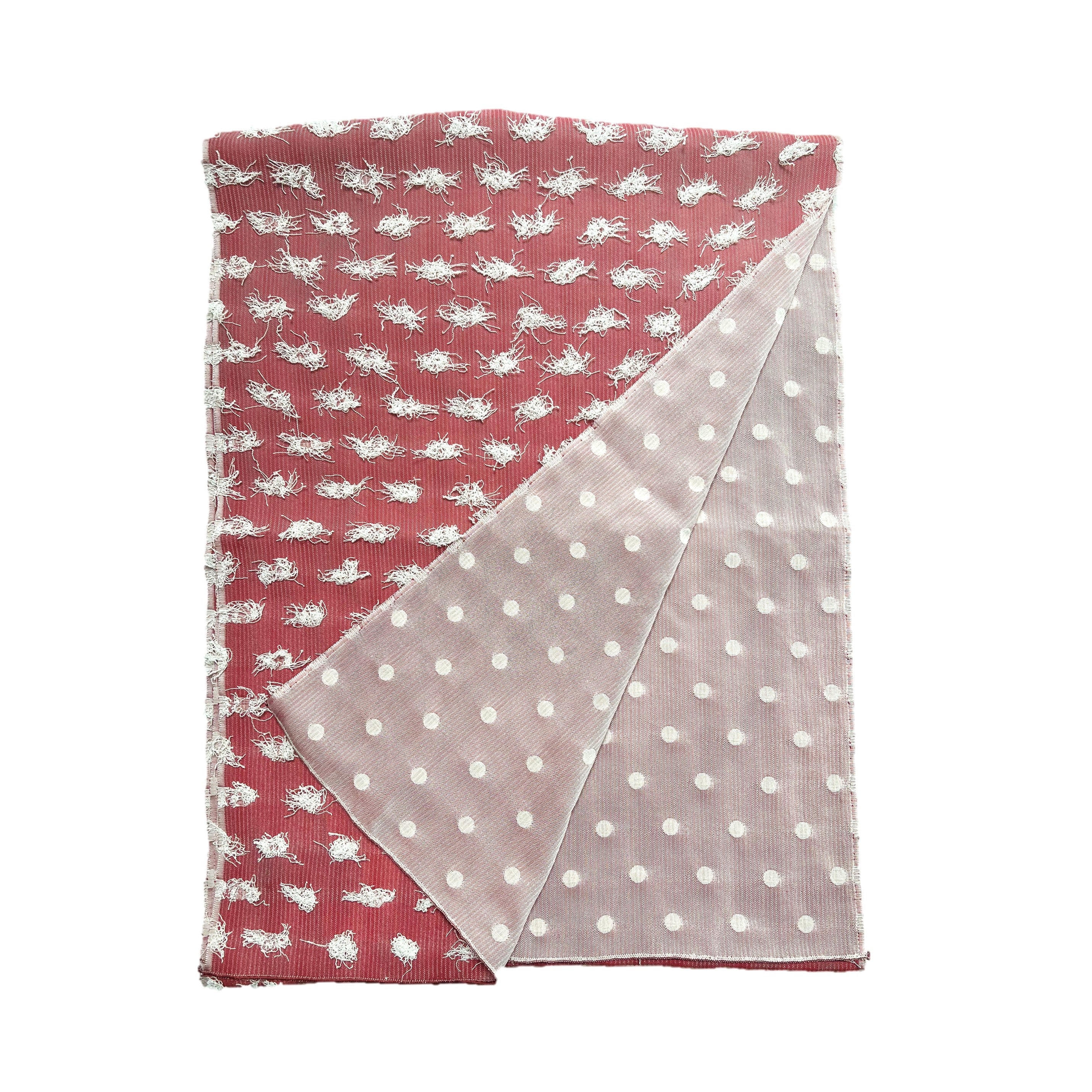 NUNO Scarf: "New Papillon" (Soft Red/White)
