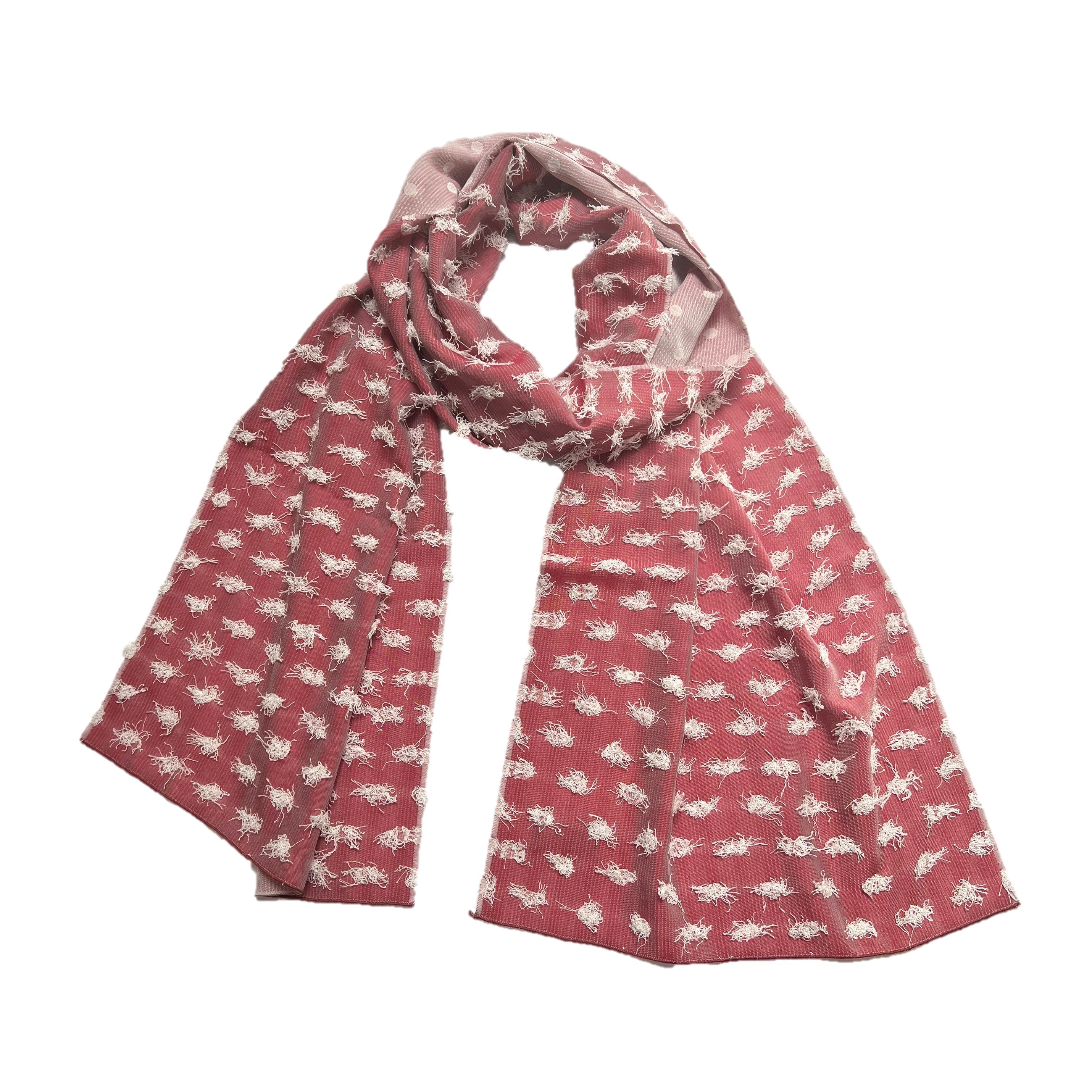 NUNO Scarf: "New Papillon" (Soft Red/White)