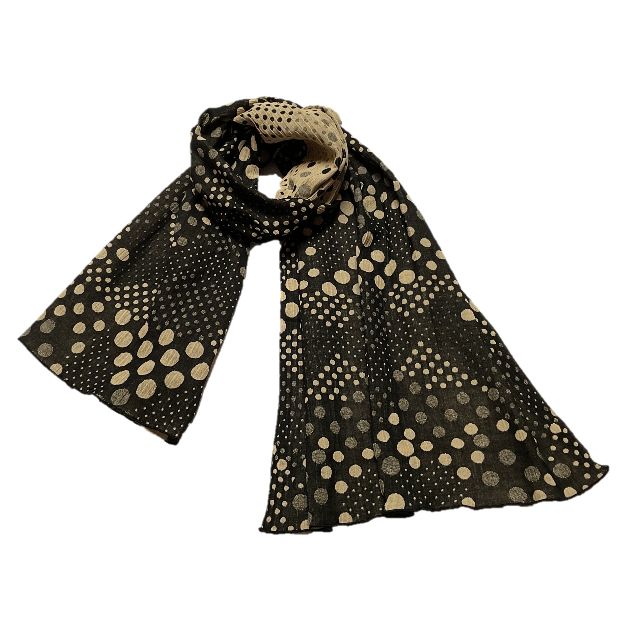 NUNO Oversized Scarf: "Photons" (Black/Beige)