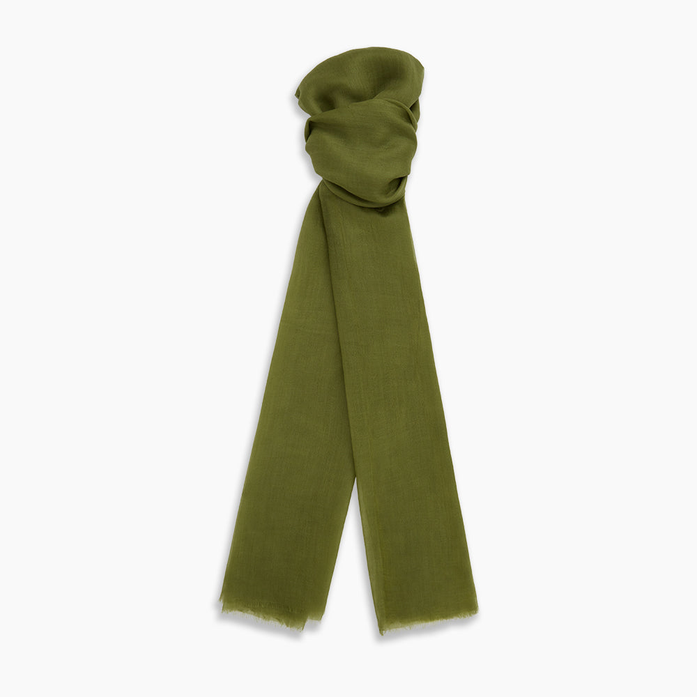 Moss Green Cashmere Scarf
