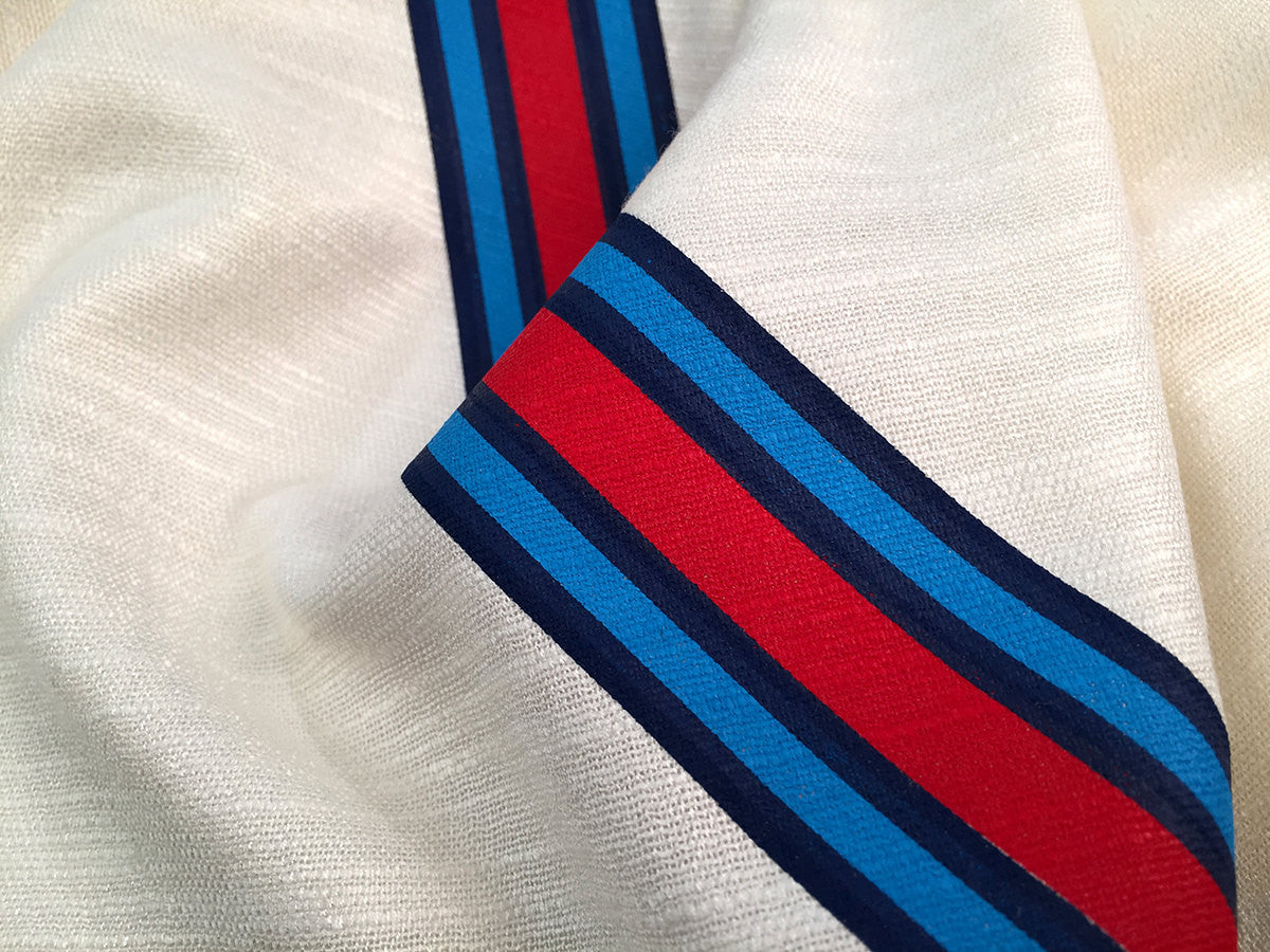 Racing Stripes Scarf: Shaken & Stirred linen-weave pashmina