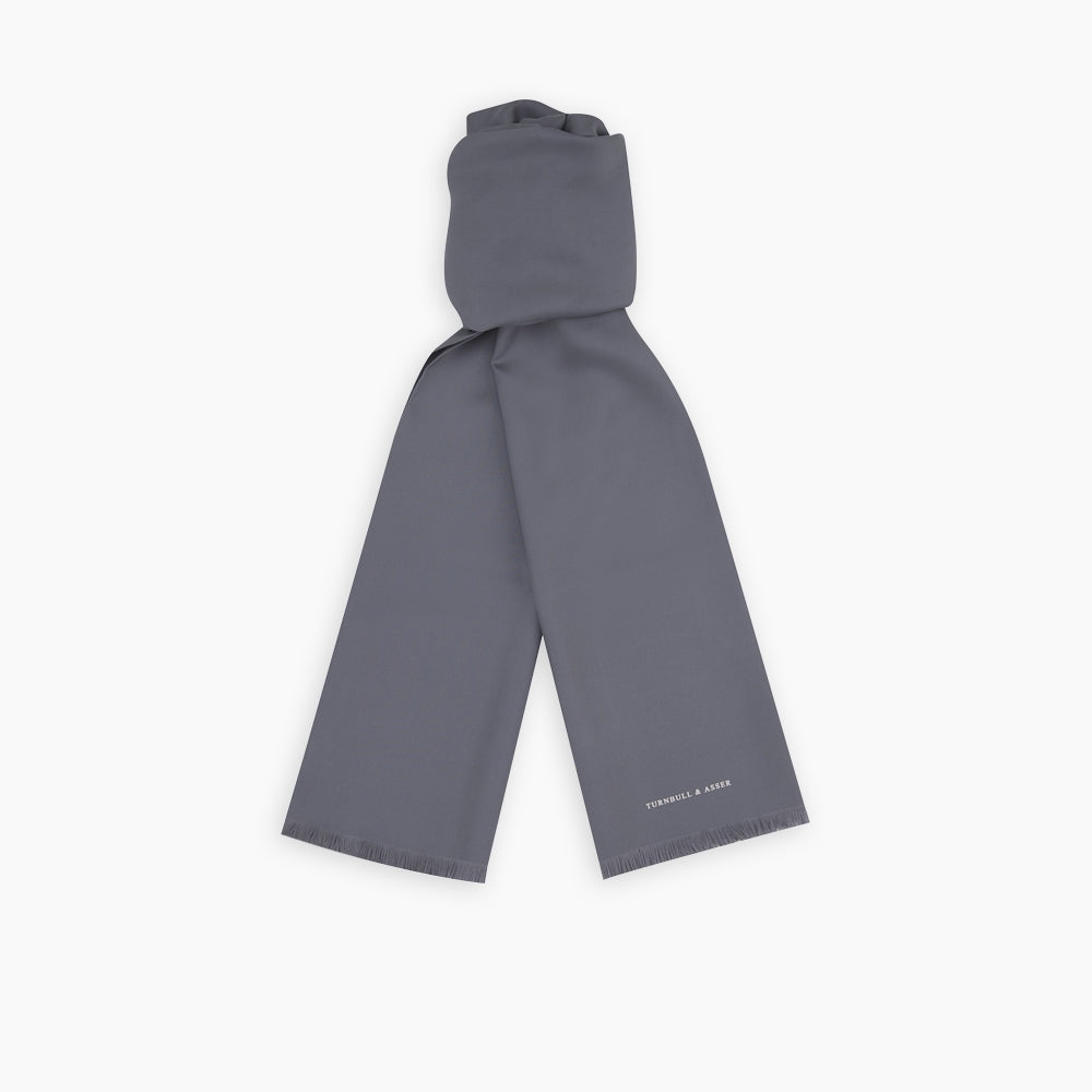 Plain Grey Silk Scarf