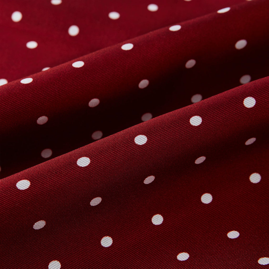 Burgundy and White Spotted Silk Scarf
