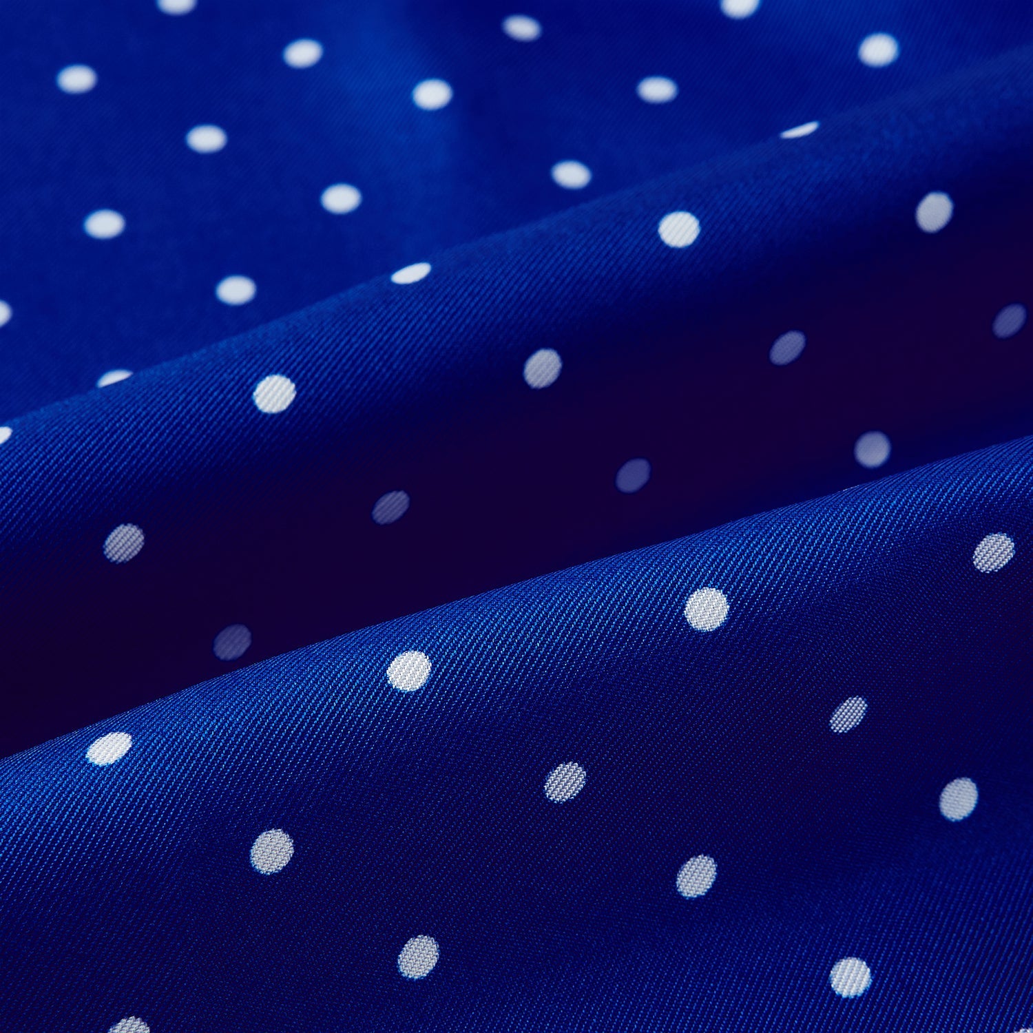 Royal Blue and White Spotted Silk Scarf