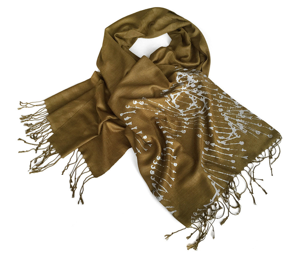 DNA Double Helix Scarf, Linen Weave Pashmina