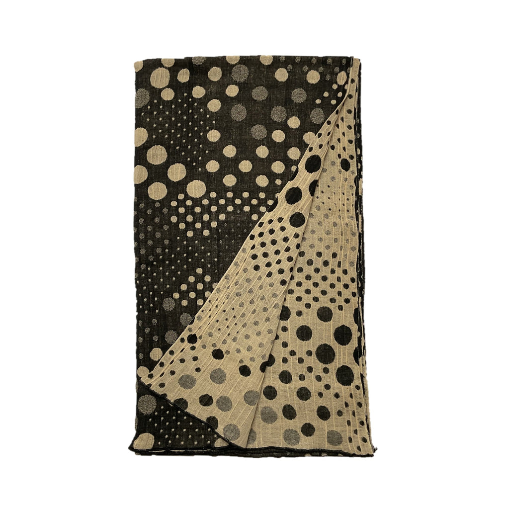 NUNO Oversized Scarf: "Photons" (Black/Beige)