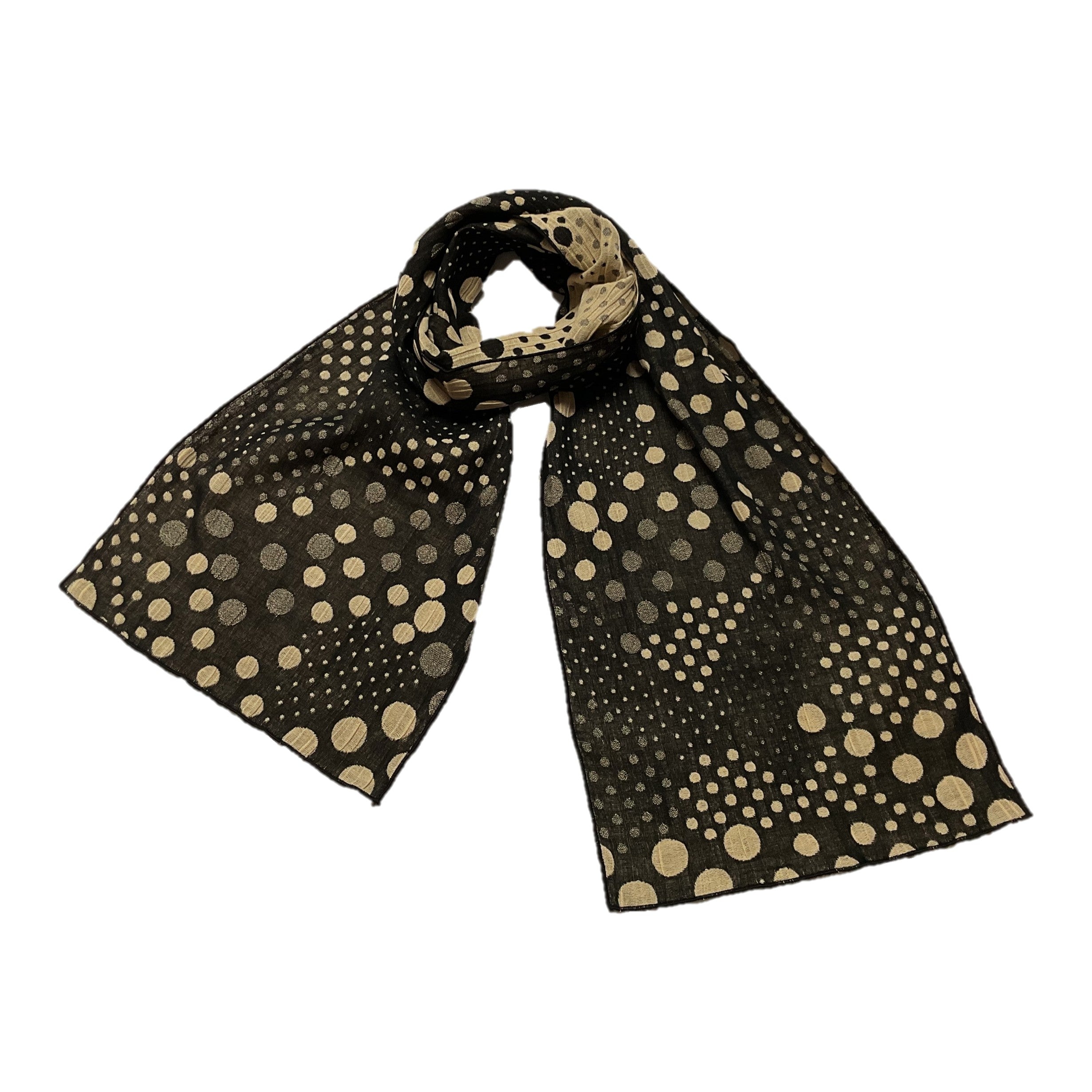 NUNO Narrow Scarf: "Photons" (Black/Beige)