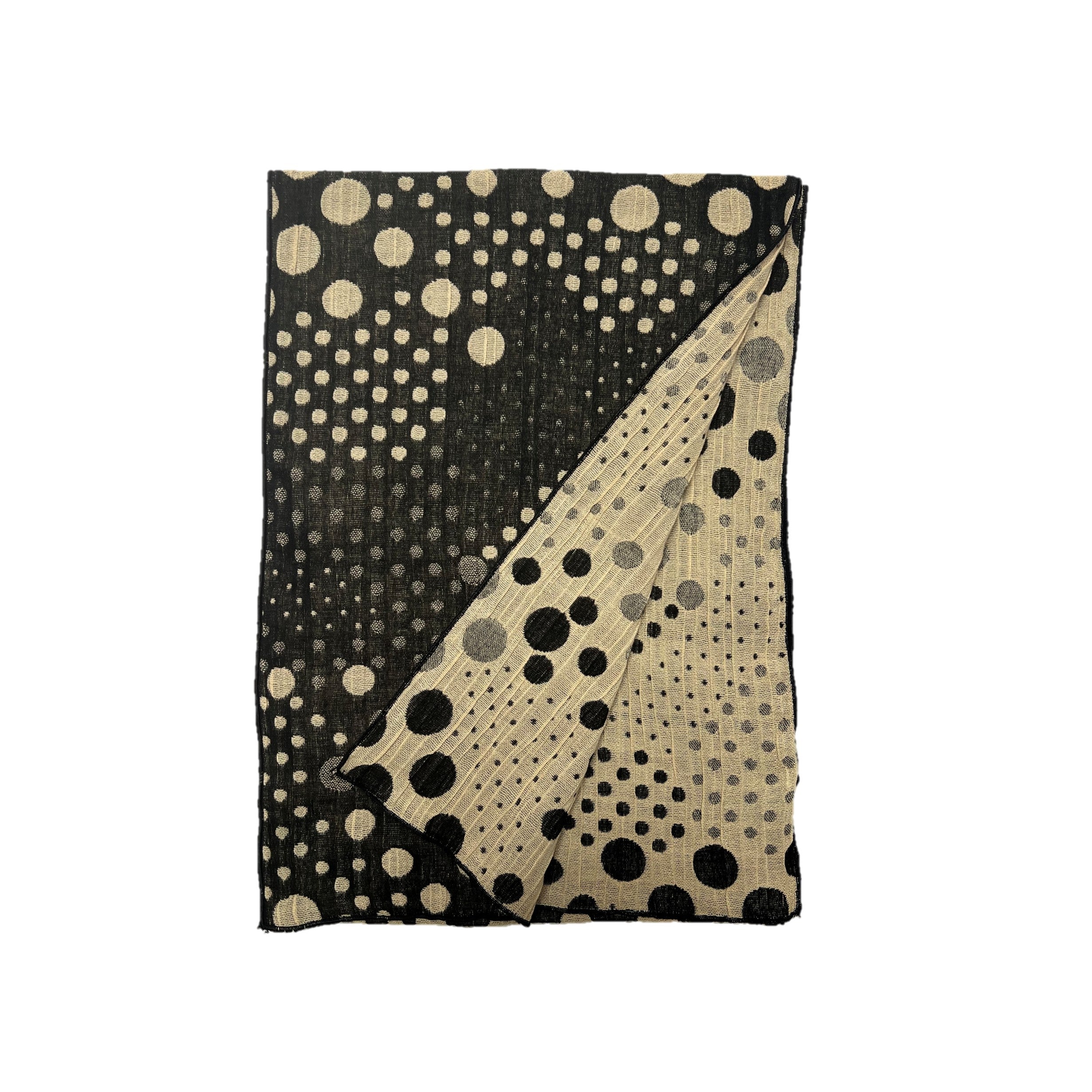 NUNO Narrow Scarf: "Photons" (Black/Beige)