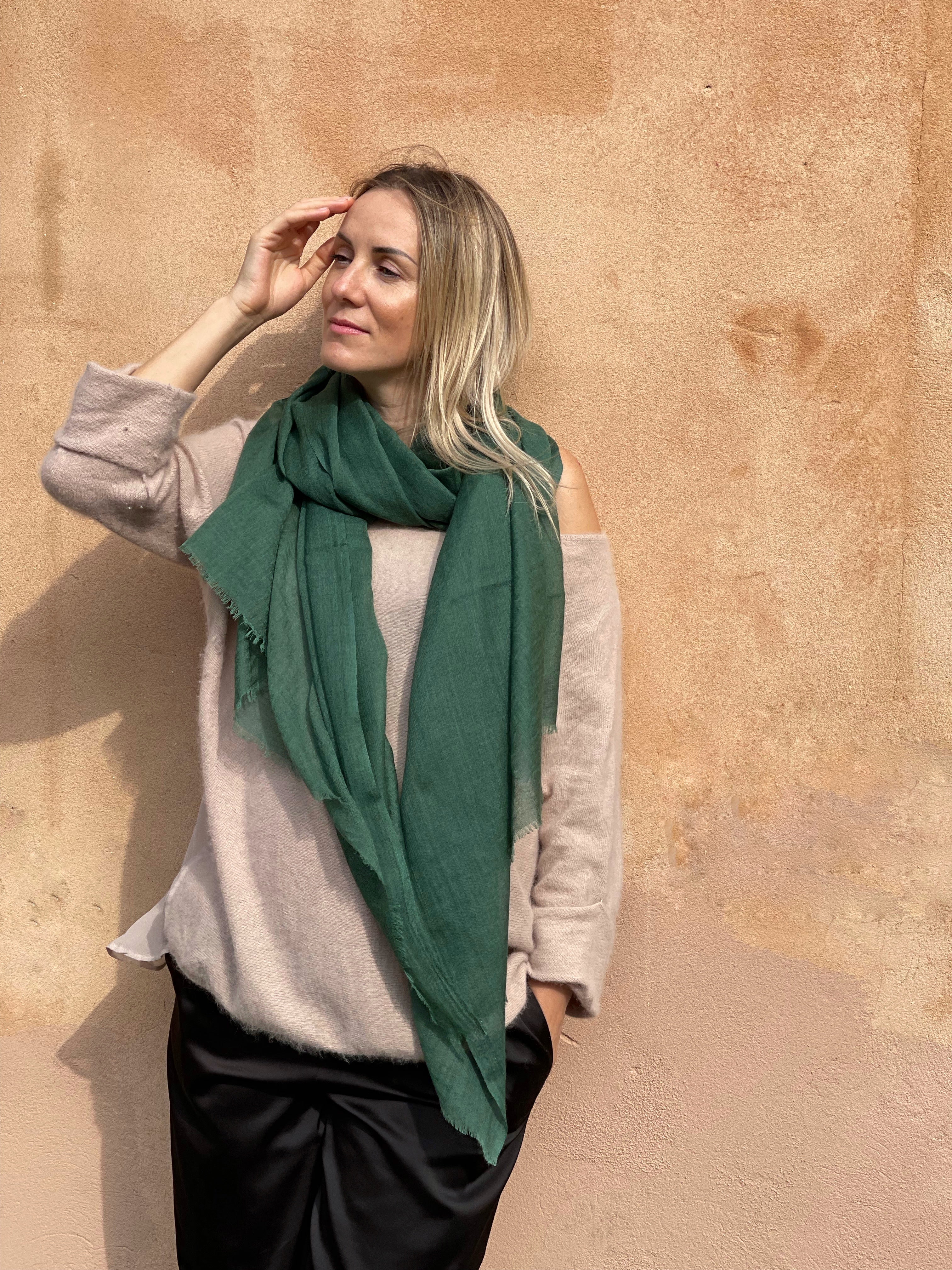 Rene 21 Fern wool and silk scarf