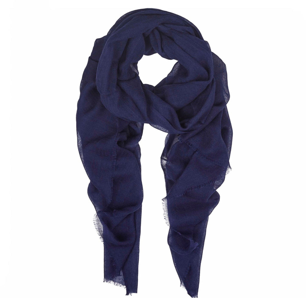 Rene Grande 17 Deep Navy wool and silk scarf