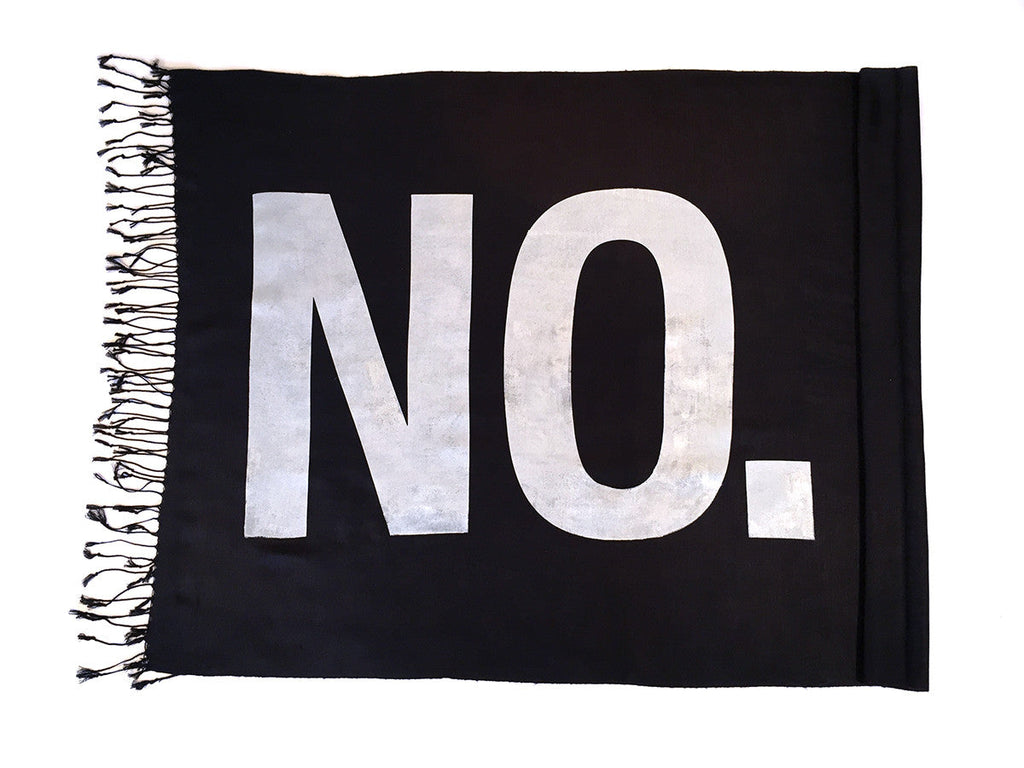 NO. Print Scarf. Linen-weave pashmina