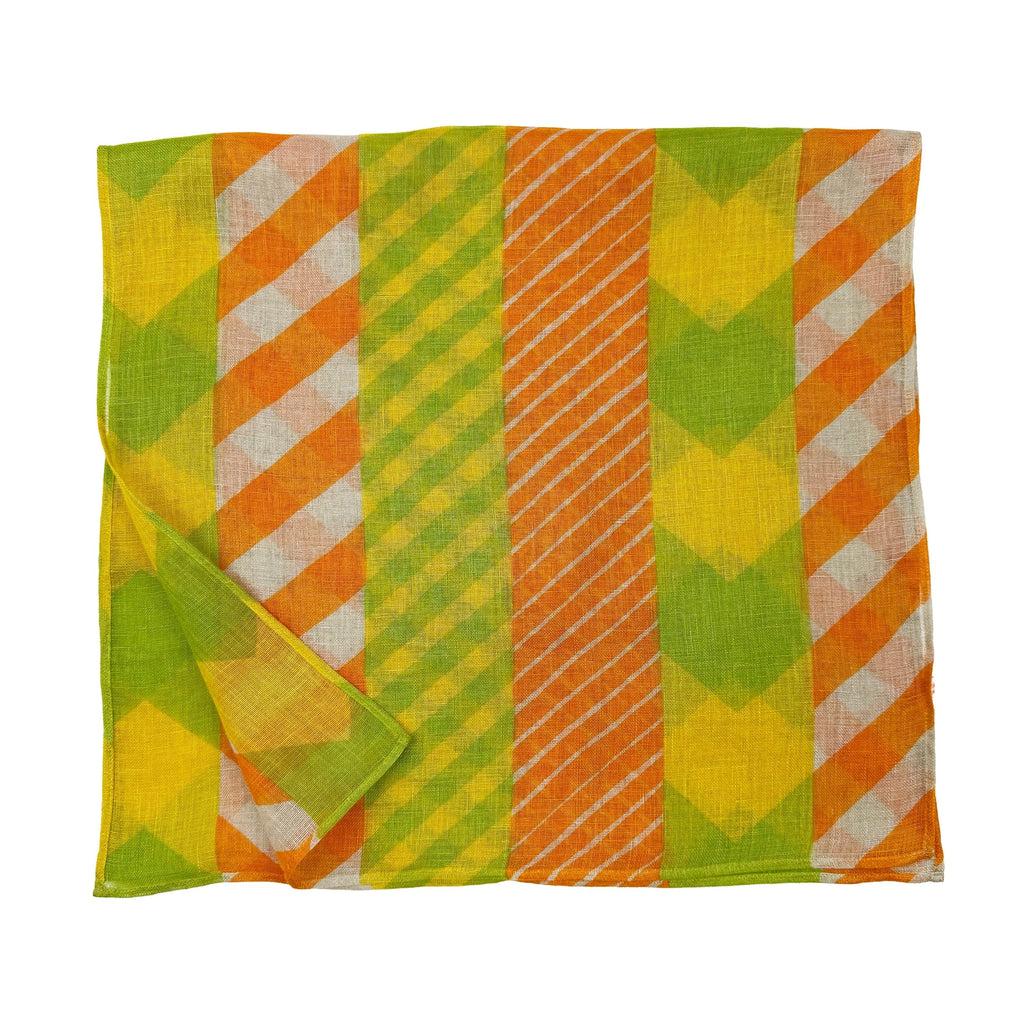 NUNO Scarf: "Lollipop Stripes" (Orange/Yellow/Light Green)
