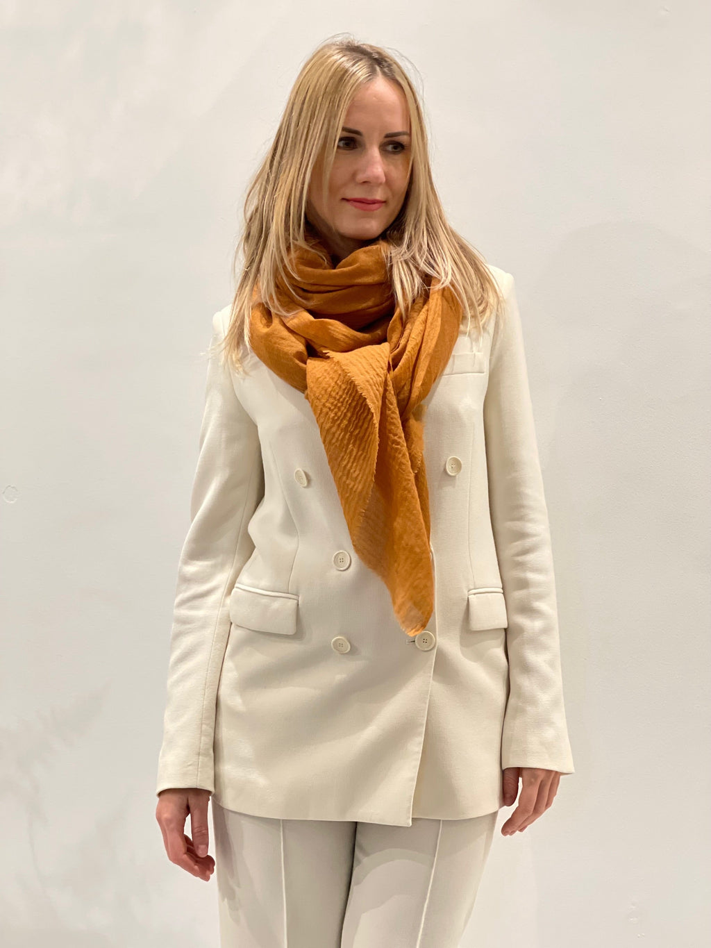 Rene Grande Amber silk blend scarf