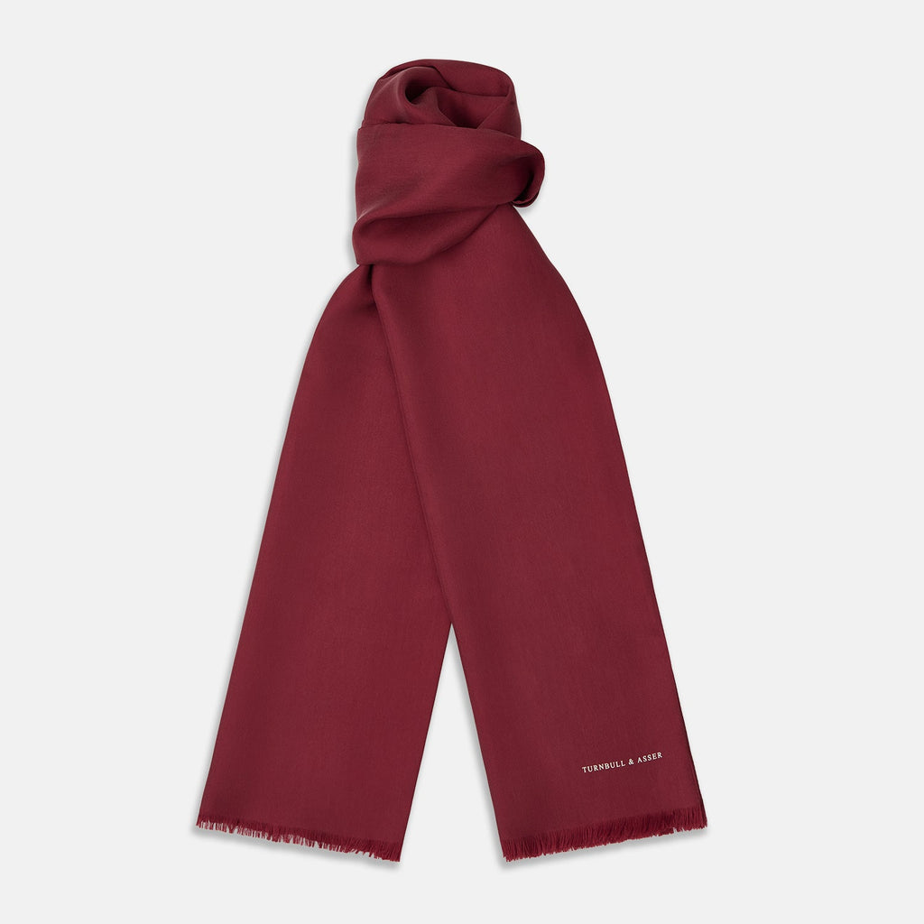 Plain Wine Silk Scarf
