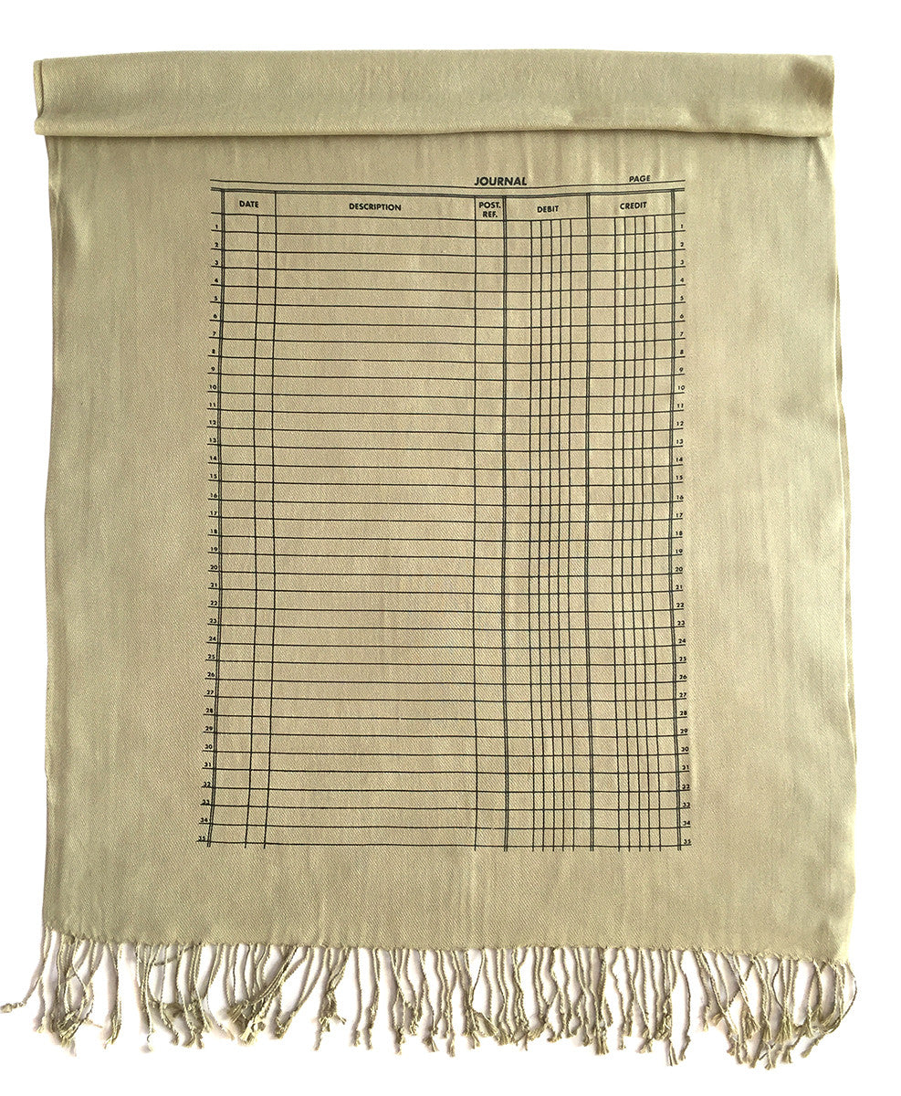 Accountant Scarf. Ledger Paper pashmina