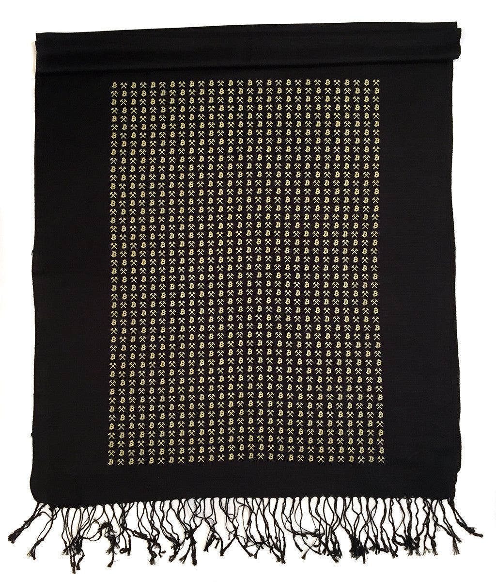 Bitcoin Scarf. Cryptocurrency linen weave pashmina