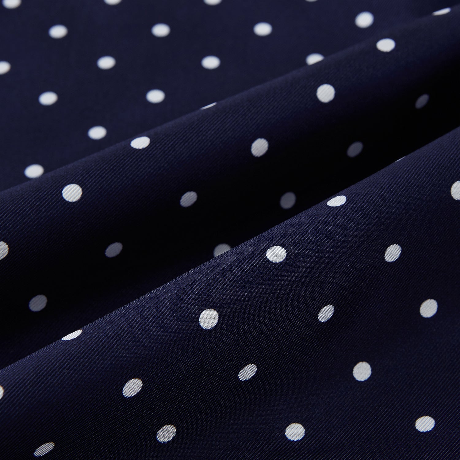 Navy and White Spotted Silk Scarf