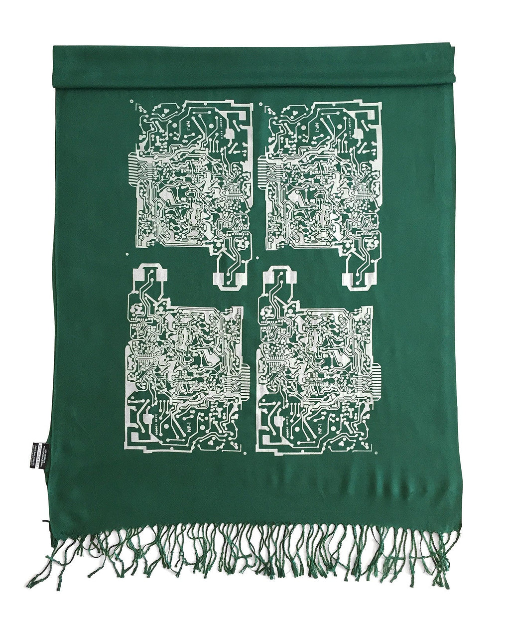 Circuit Board Scarf. Short Circuit linen-weave pashmina