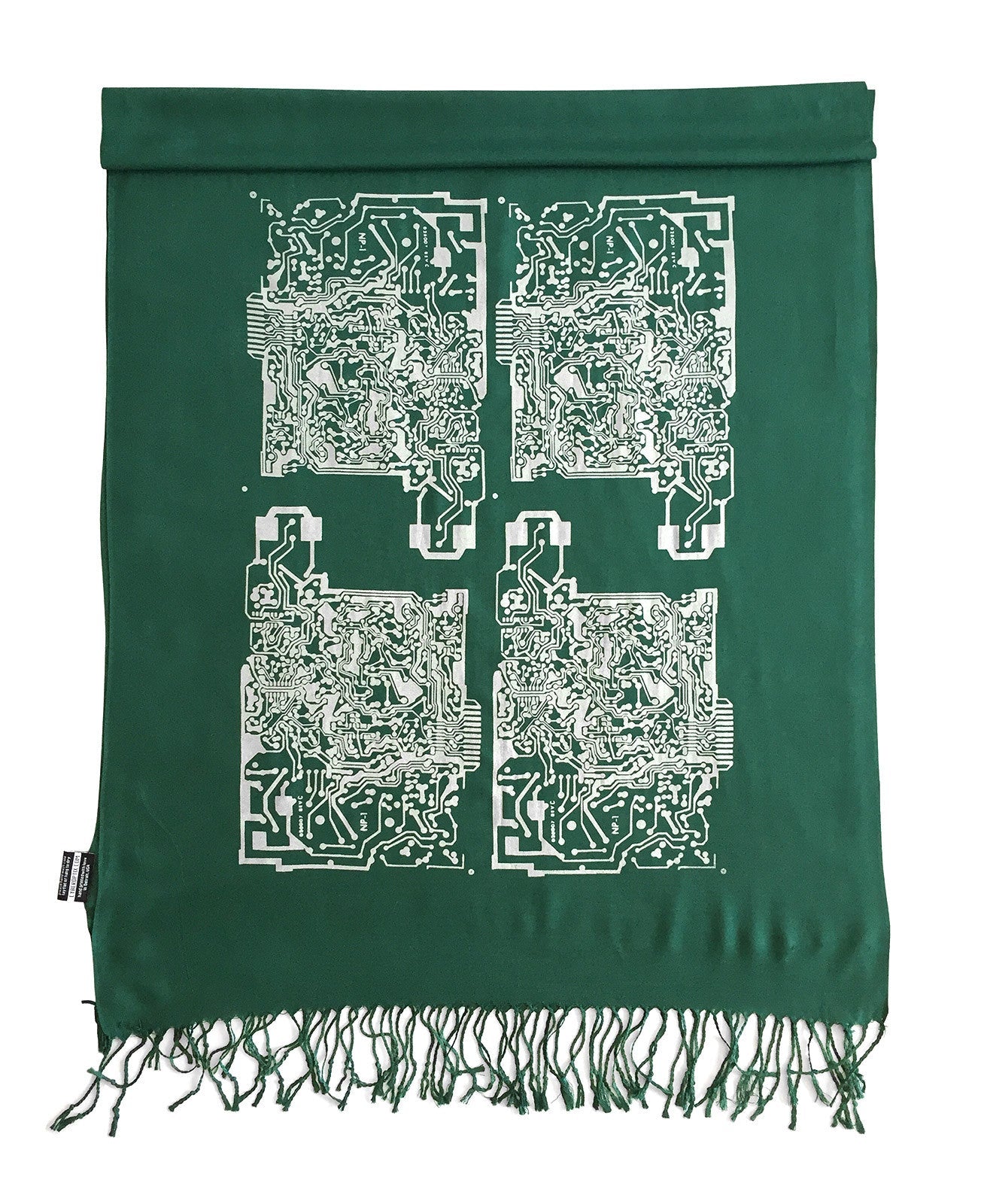Circuit Board Scarf. Short Circuit linen-weave pashmina