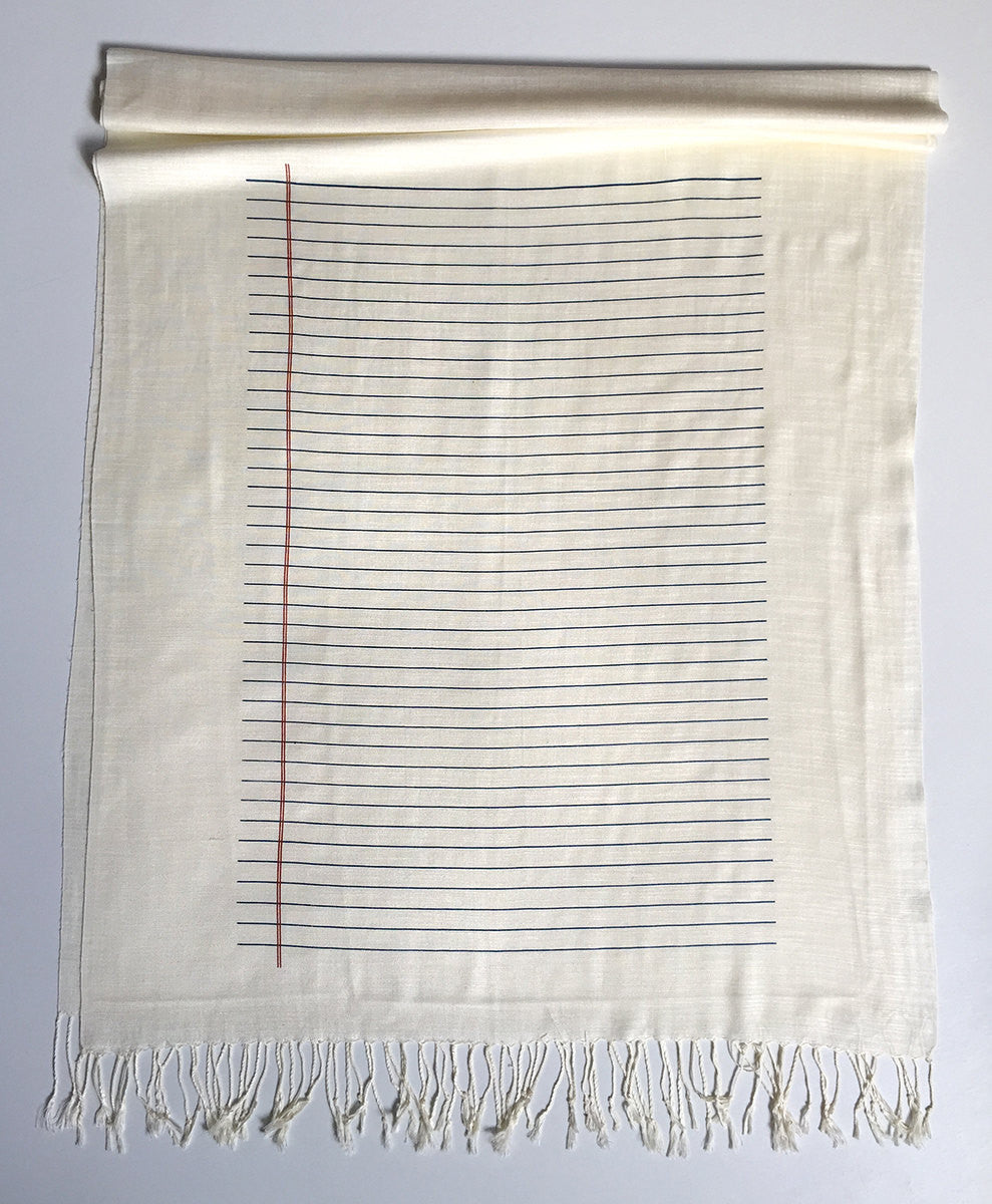 College Ruled Scarf. Lined Paper pashmina