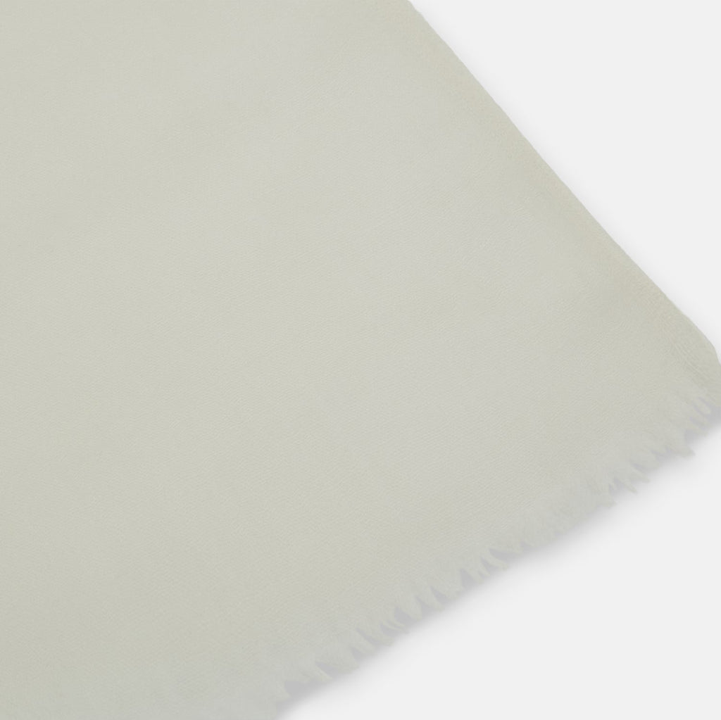 White Hand-Dyed Cashmere Scarf