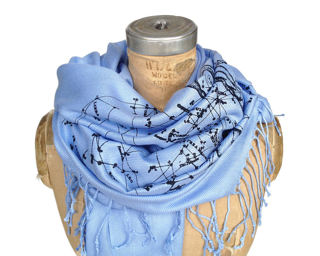 Milky Way Galaxy, star chart pashmina scarf.