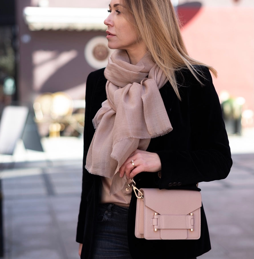 Rene 03 Dressy Rose wool and silk scarf