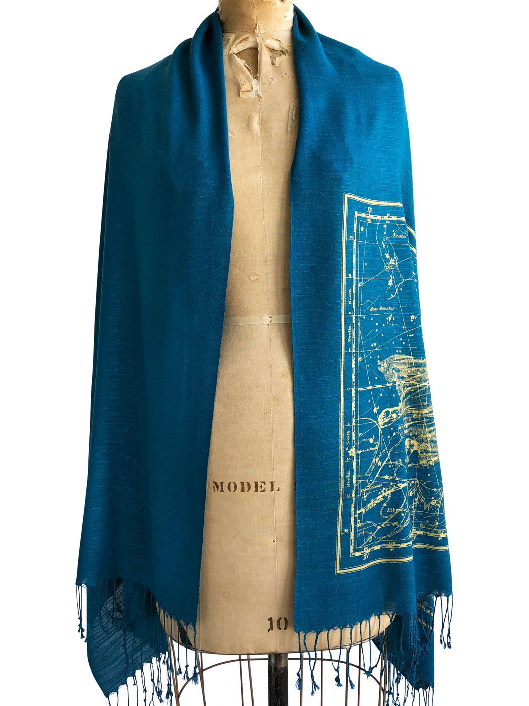 Virgo Scarf, Zodiac Constellation Linen-Weave Pashmina