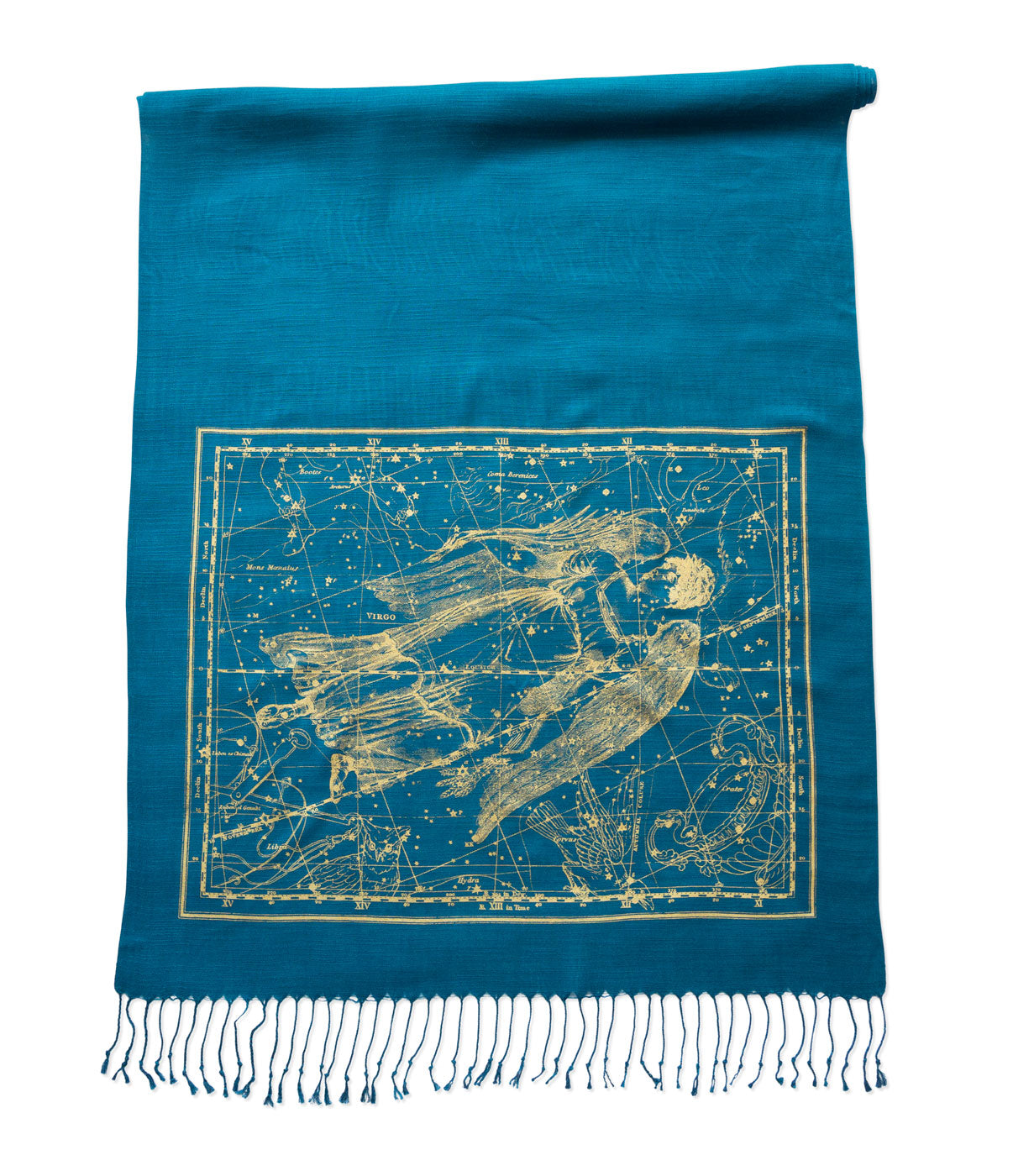 Virgo Scarf, Zodiac Constellation Linen-Weave Pashmina