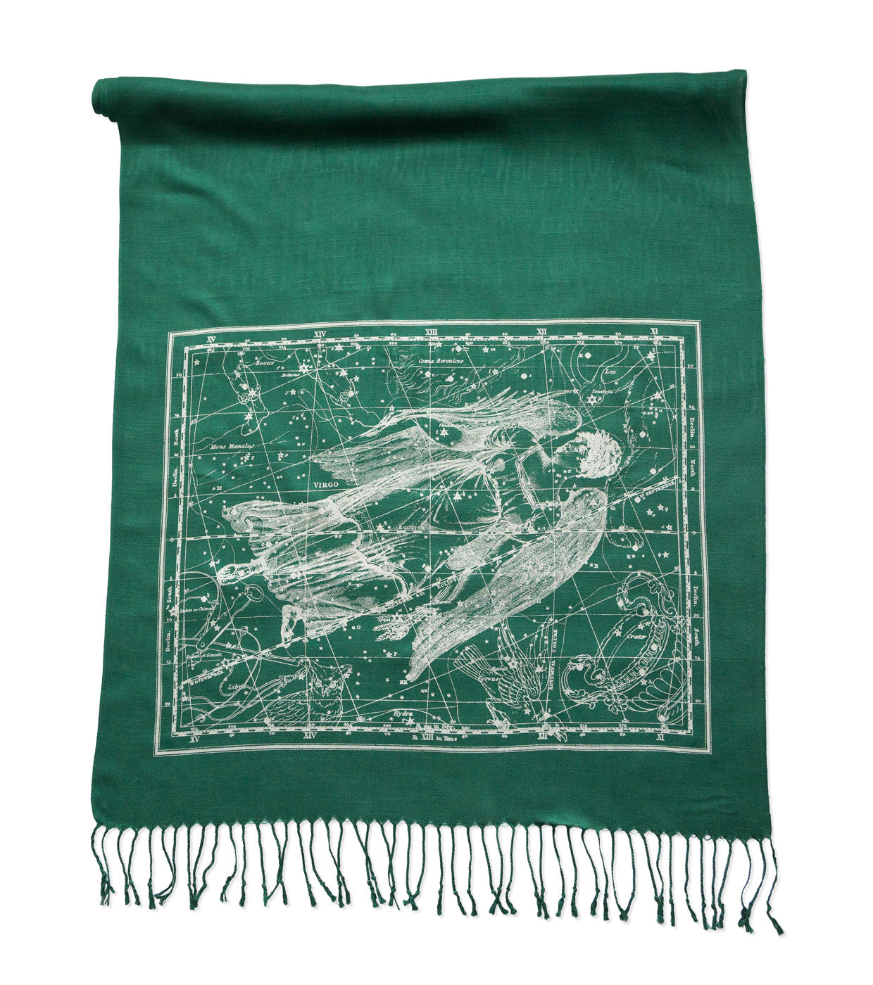 Virgo Scarf, Zodiac Constellation Linen-Weave Pashmina