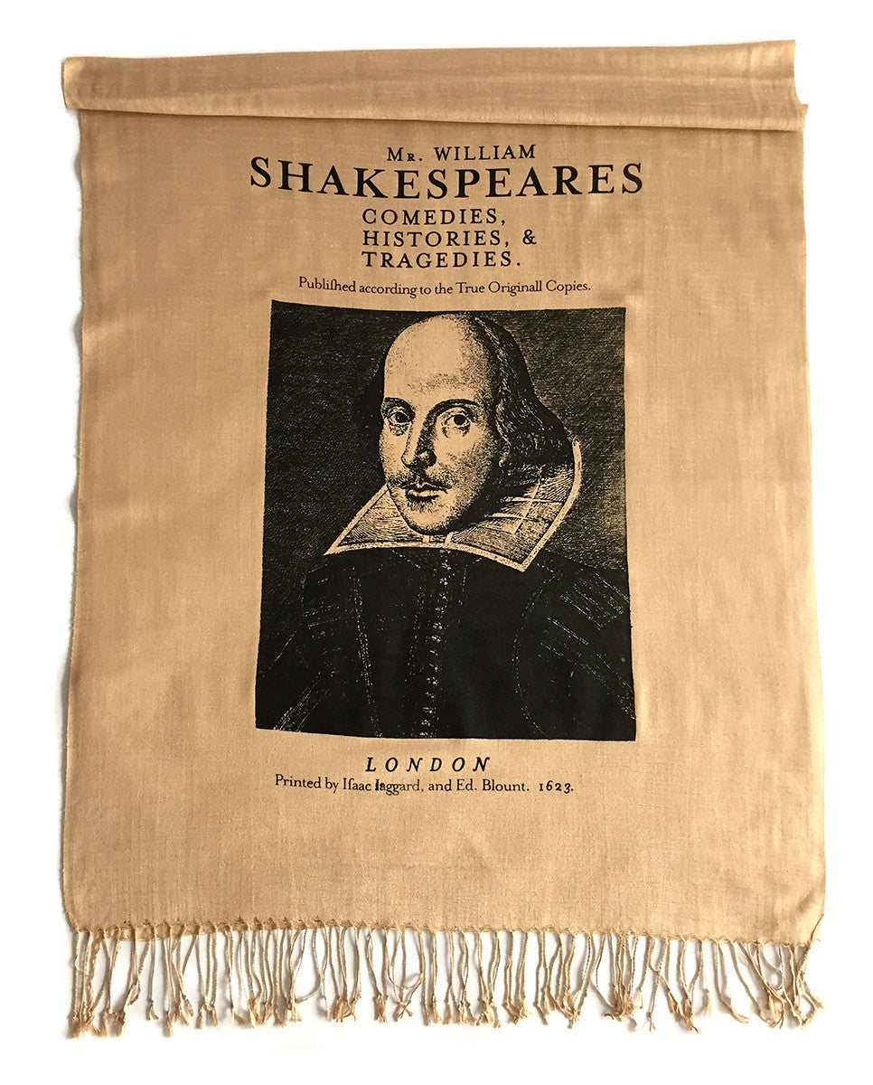 Shakespeare Scarf. First Folio linen-weave pashmina