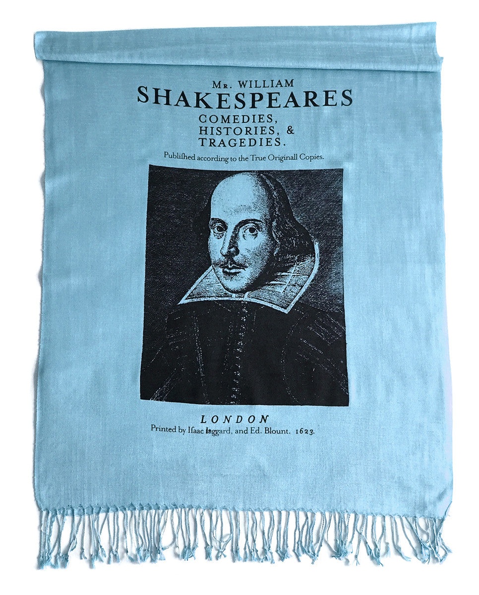 Shakespeare Scarf. First Folio linen-weave pashmina