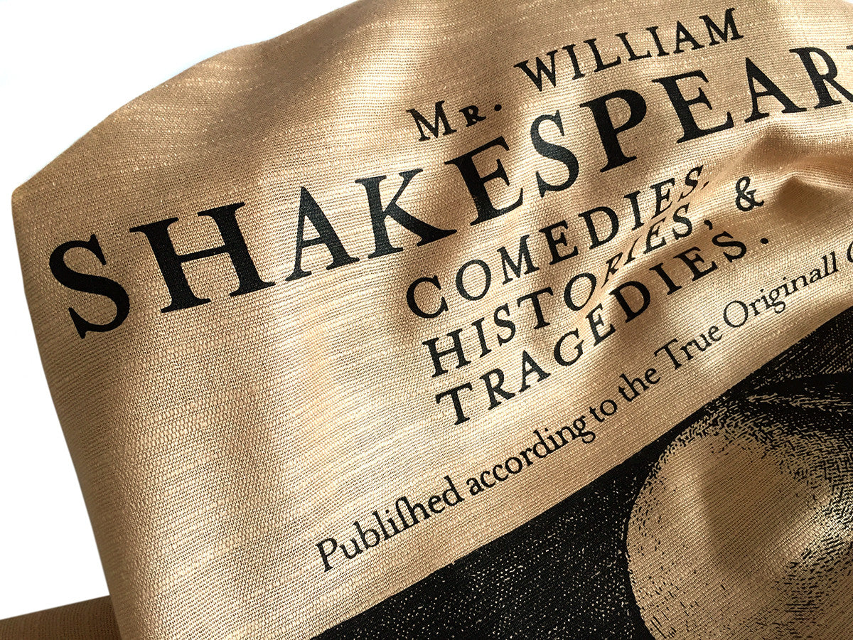 Shakespeare Scarf. First Folio linen-weave pashmina