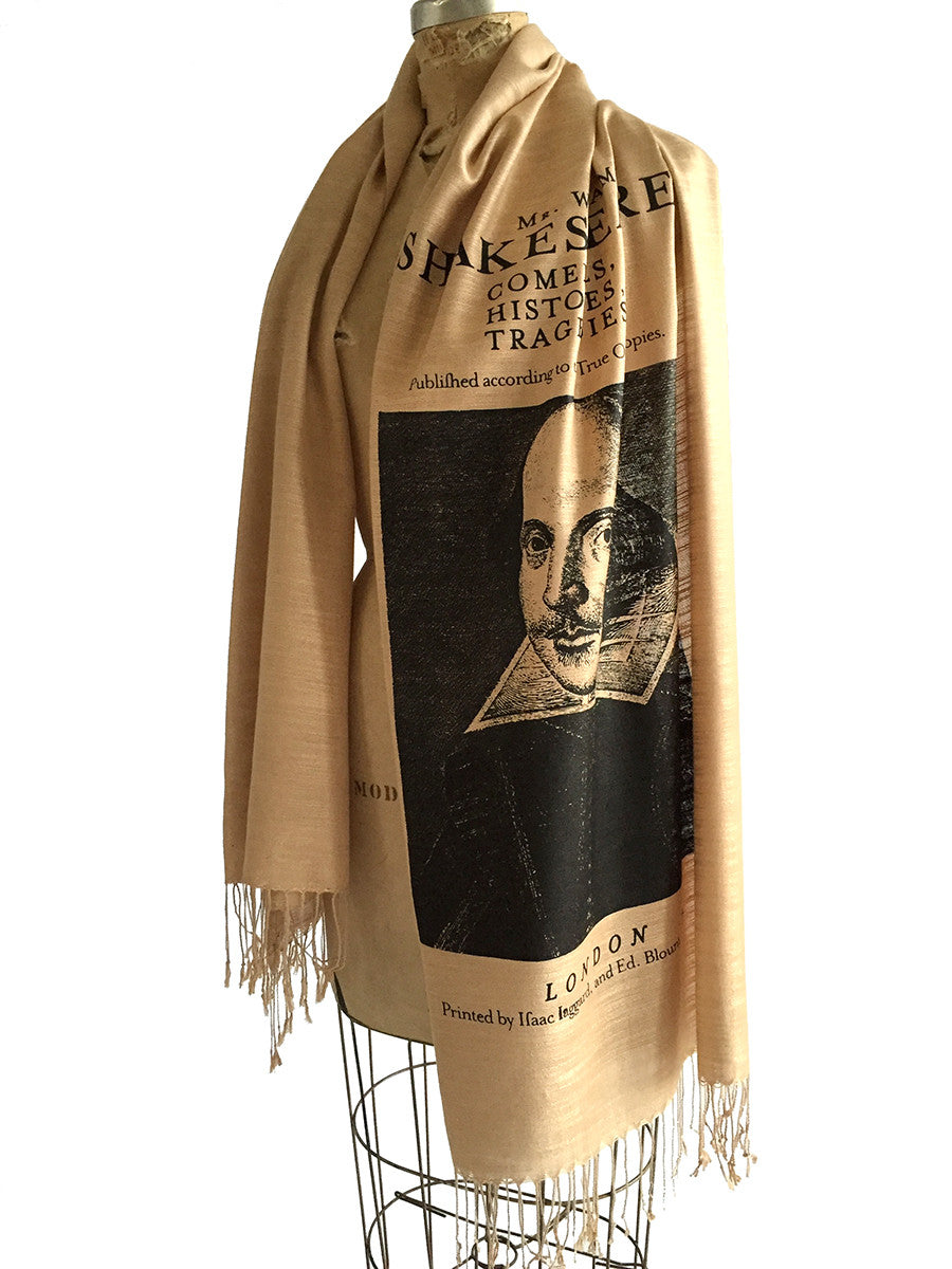 Shakespeare Scarf. First Folio linen-weave pashmina